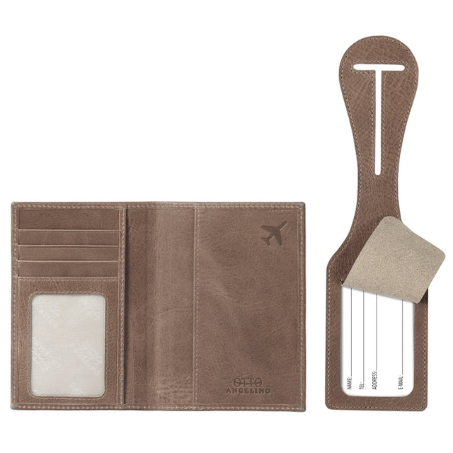 Leather Passport Case and Luggage Tag