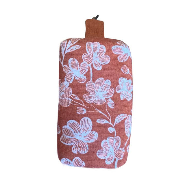 Rust Floral Dog Poop Bag Holder