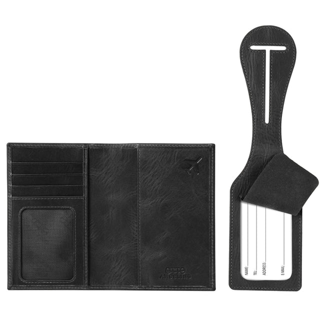 Leather Passport Case and Luggage Tag