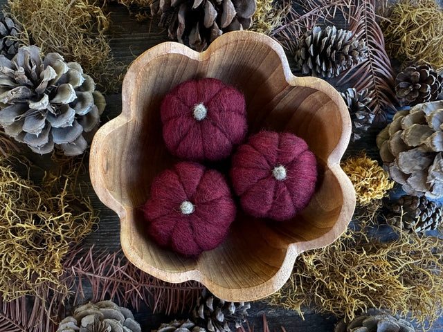 Felted Wool Mini Pumpkin