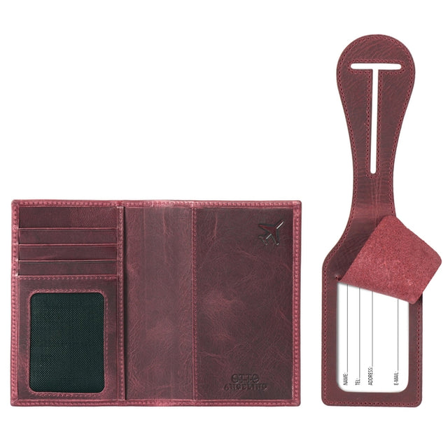 Leather Passport Case and Luggage Tag