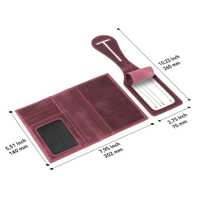 Leather Passport Case and Luggage Tag
