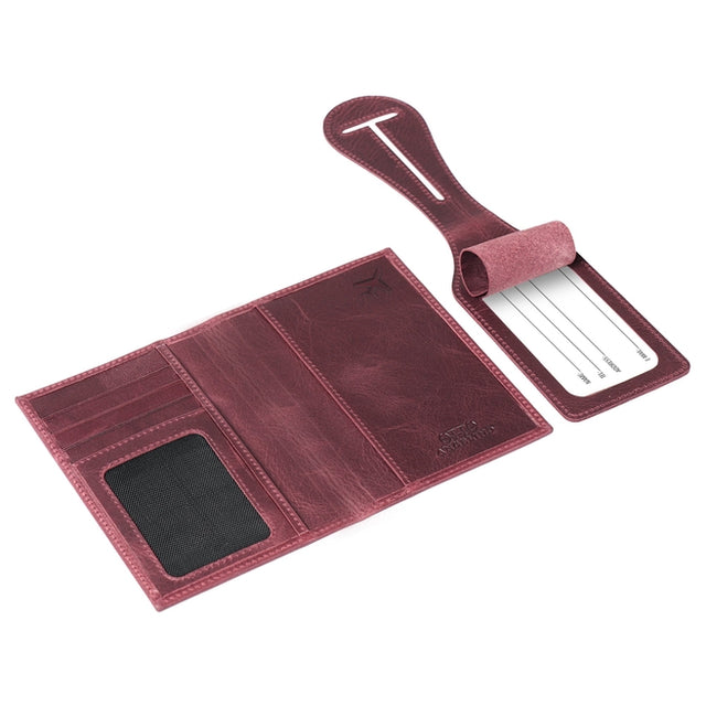 Leather Passport Case and Luggage Tag