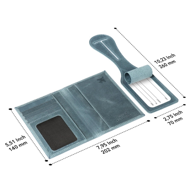 Leather Passport Case and Luggage Tag