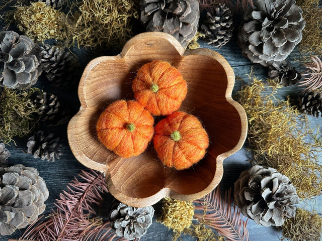 Felted Wool Mini Pumpkin