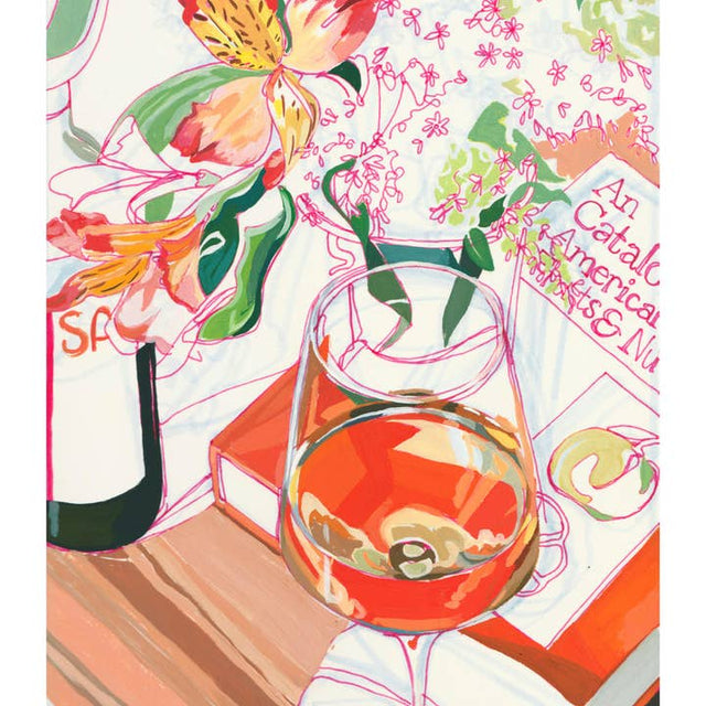 Orange Wine Floral Print