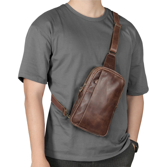 Leather Crossbody Bag with Adjustable Shoulder Strap
