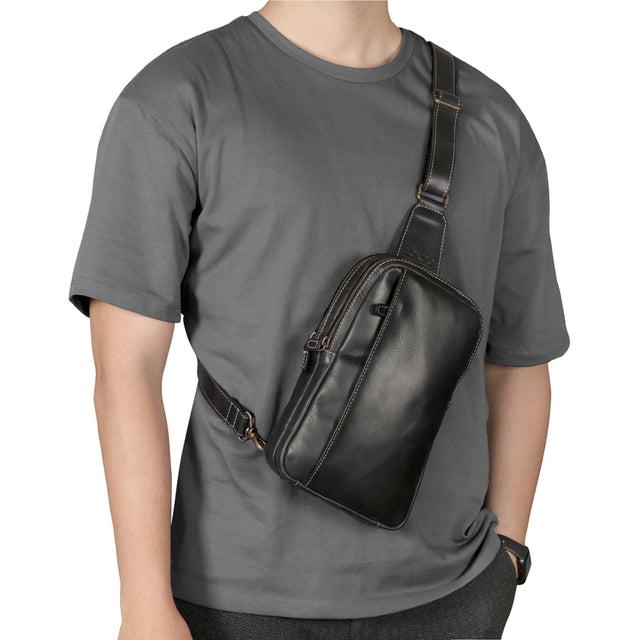 Leather Crossbody Bag with Adjustable Shoulder Strap