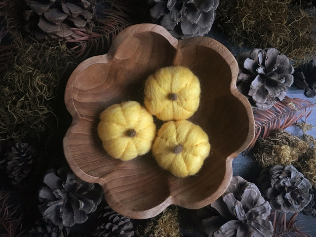 Felted Wool Mini Pumpkin