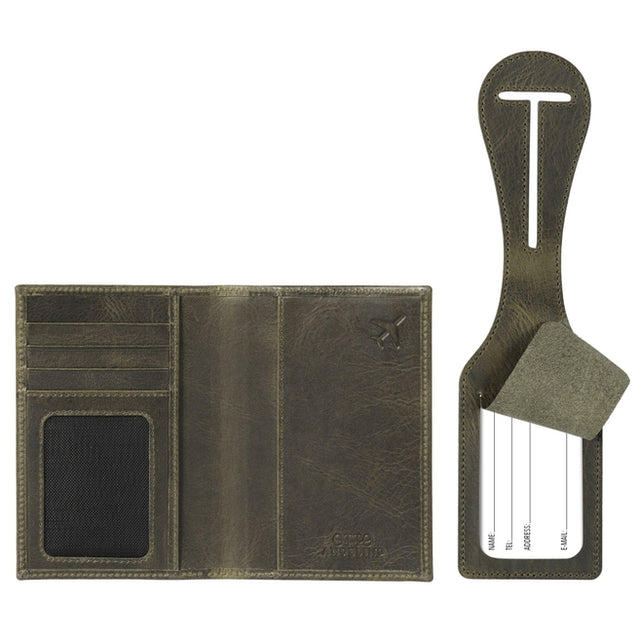 Leather Passport Case and Luggage Tag