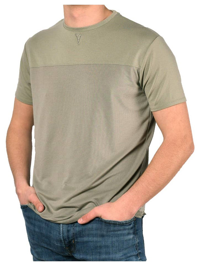 Short Sleeve Crew Collar (Taupe & Sea Moss Green)