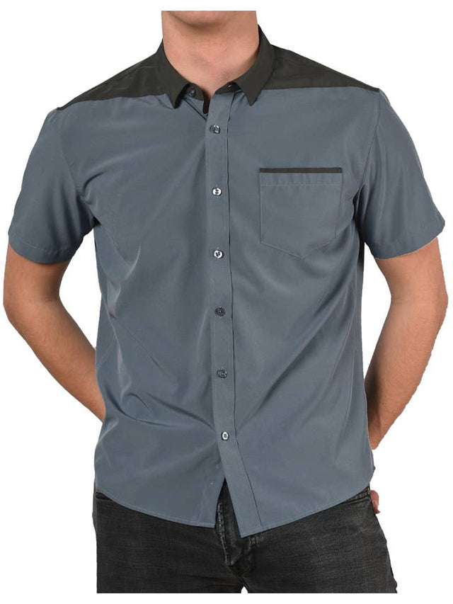 Short Sleeve "Point" Button-Up