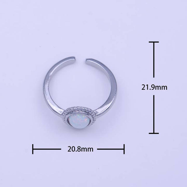 Dainty Opal Stone Silver Ring
