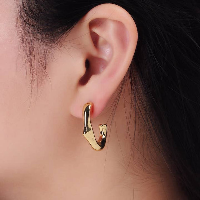 Molten Edged Hoop Earrings