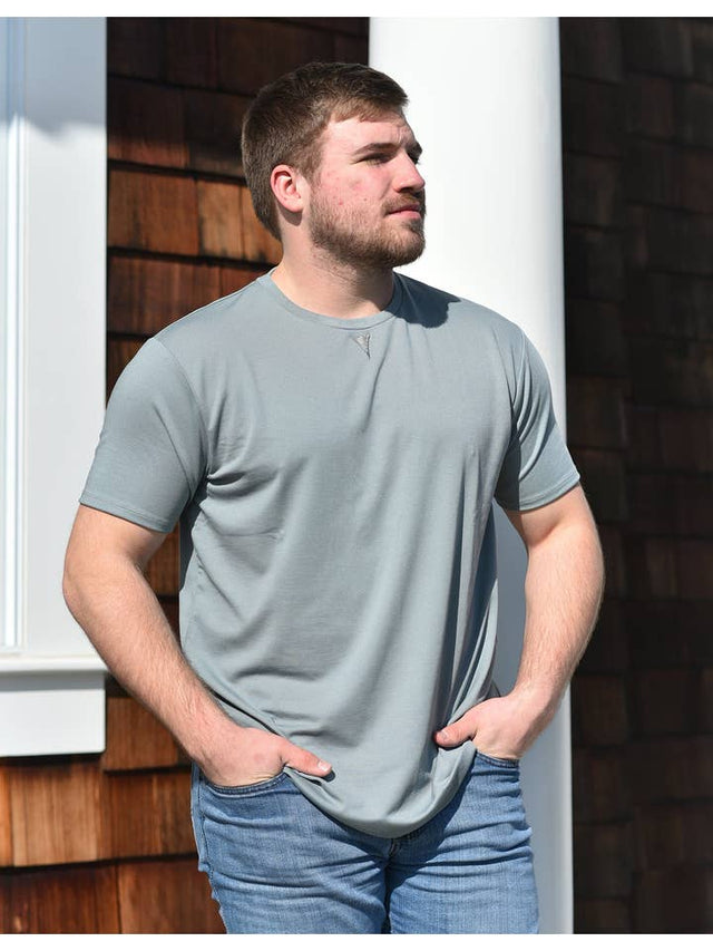 Short Sleeve Crew Collar (Blue Gray)