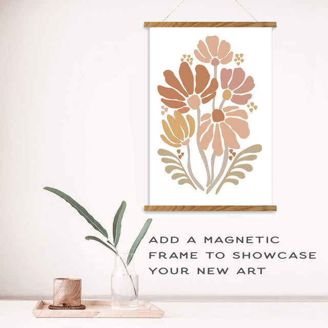 Vintage Flowers Meditative Art Paint by Number Kit