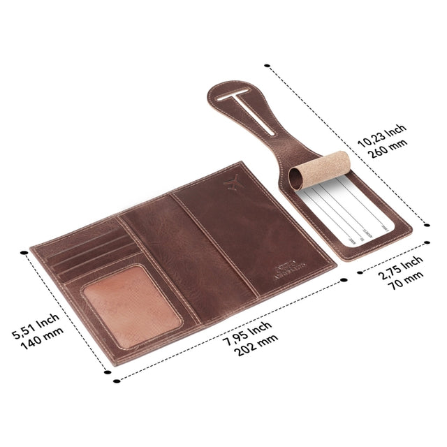 Leather Passport Case and Luggage Tag