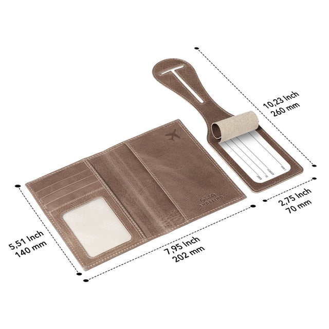 Leather Passport Case and Luggage Tag