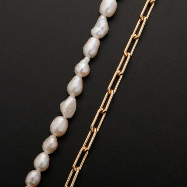 Freshwater Pearl Half Chain Necklace