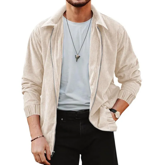 Casual Solid Color Corduroy Lapel Jacket