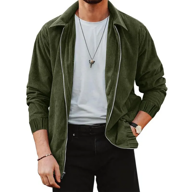 Casual Solid Color Corduroy Lapel Jacket