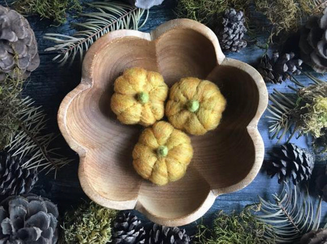 Felted Wool Mini Pumpkin