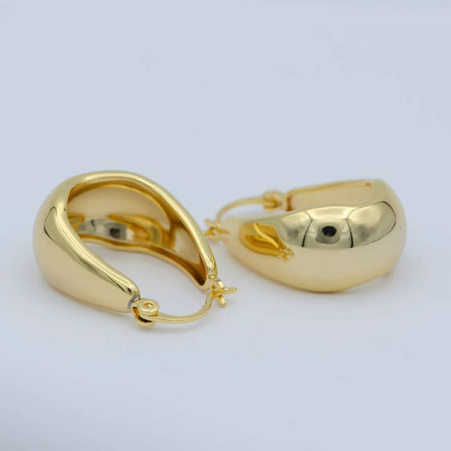 Gold Thick Hoop Earrings