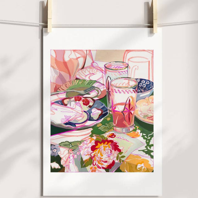 Brunch Party Pink Retro Print