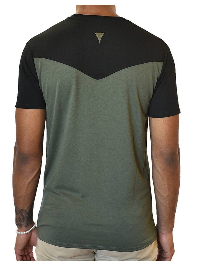 Short Sleeve Crew Collar (Dark Green & Black)