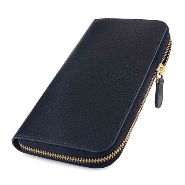 Leather Zippered Clutch