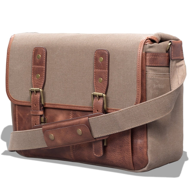 Canvas Leather Messenger Bag