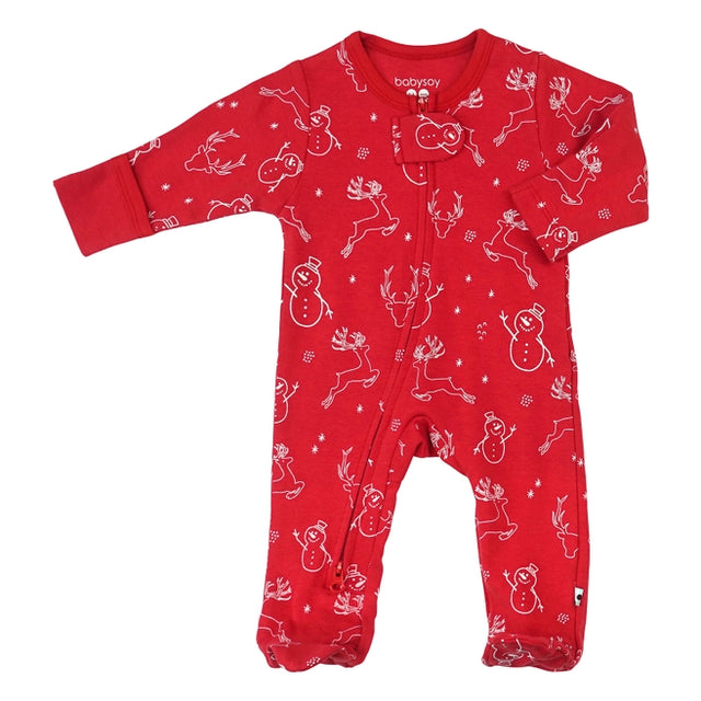 Pattern Print Zipper Footie