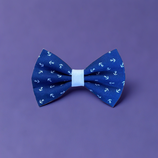 Nautical Anchors Dog Bowtie