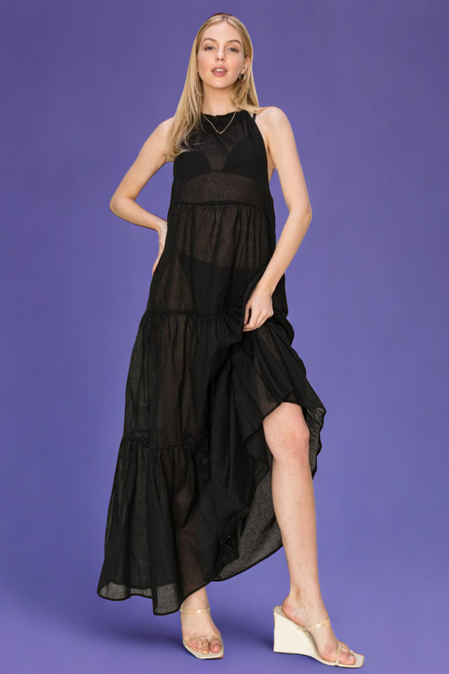 Halter Neck Cover Up Maxi Dress