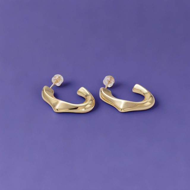 Molten Edged Hoop Earrings