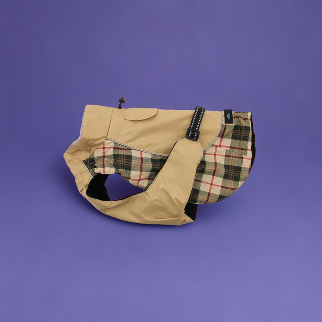 Alpine All-Weather Pet Coat - Beige Plaid