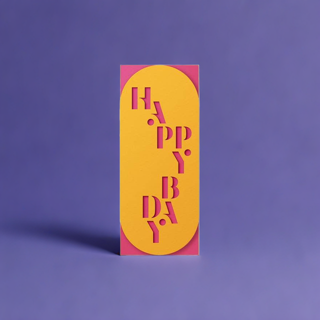 Happy Bday Slim Sleeve Card - Citrus