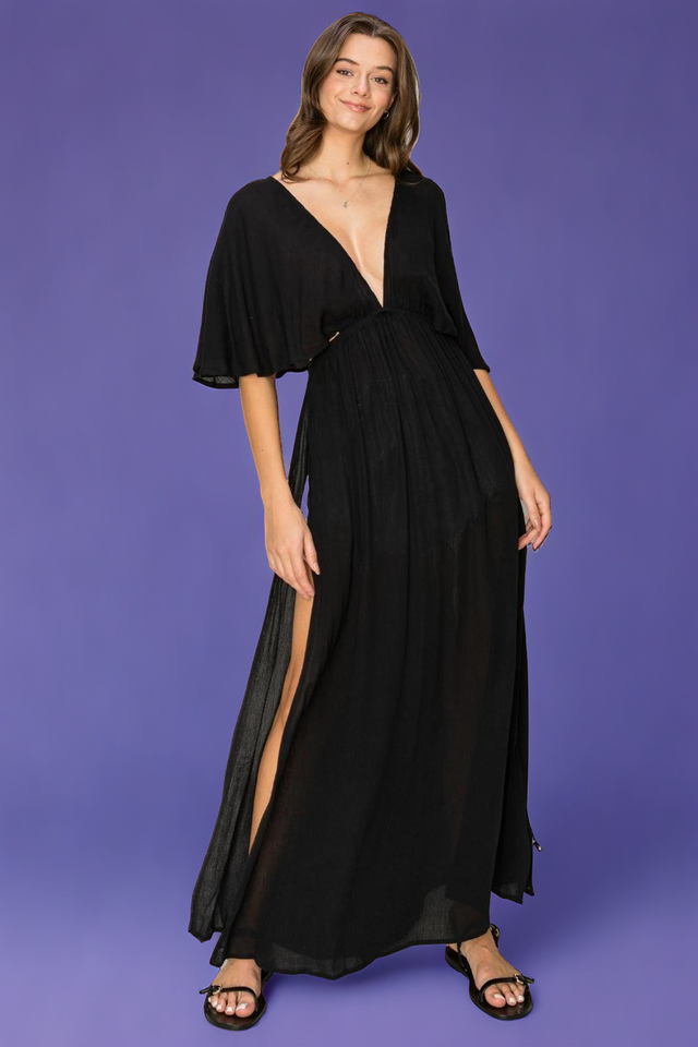 Tie Back Maxi Split Cover Up Dress