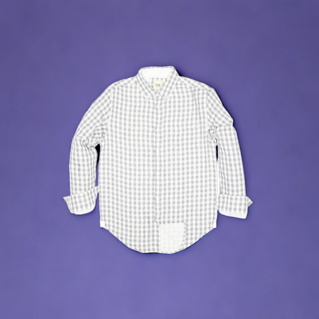 Light Grey Gingham Soft Hand Double Cloth