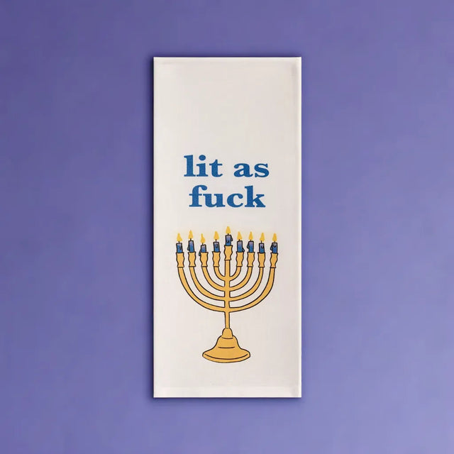 Lit as Fuck Hanukkah Dishtowel