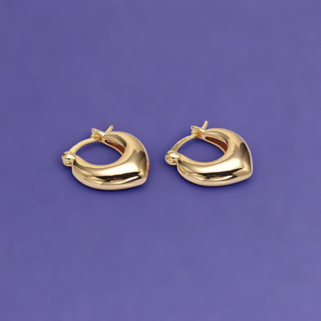 V-Shaped Dome Hoop Earrings