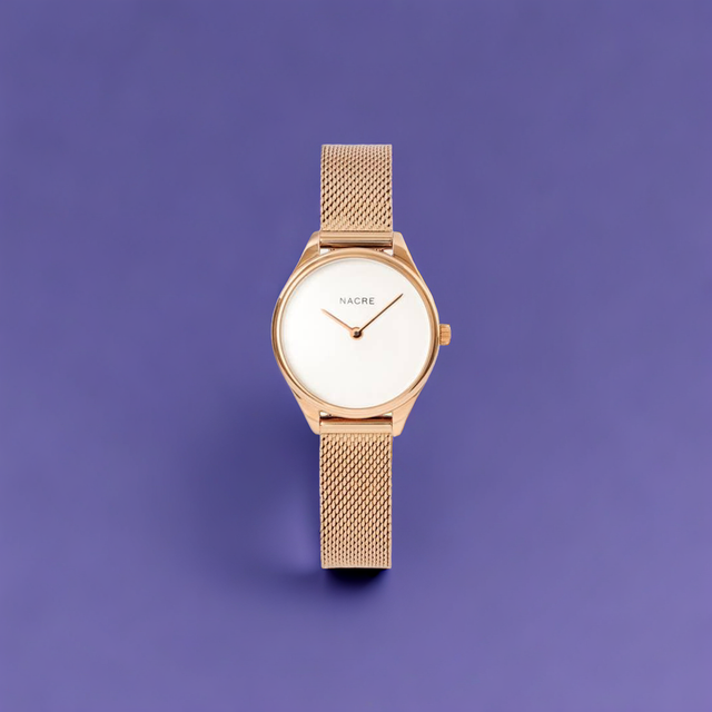Mini Lune Watch - Rose Gold - Rose Gold Mesh