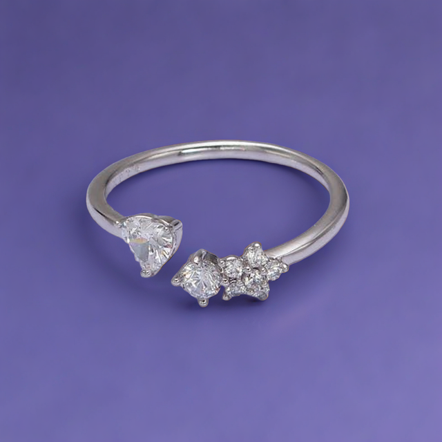 Crystal Stone Silver Ring