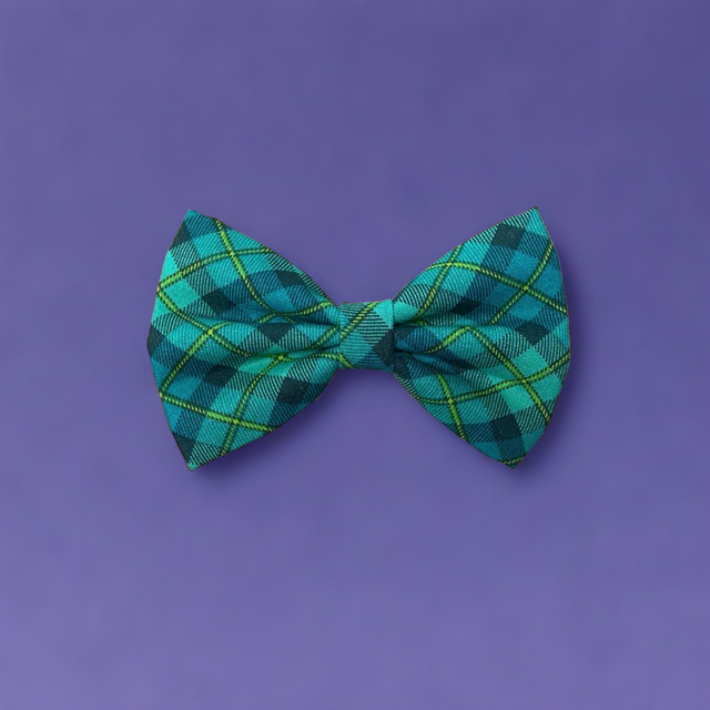 St Patrick's Day Plaid Dog Bowtie