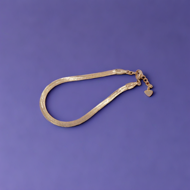 Gold Herringbone Snake Chain Bracelet