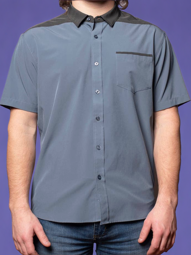 Short Sleeve "Point" Button-Up