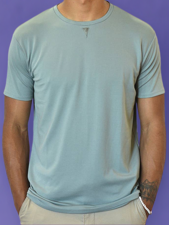 Short Sleeve Crew Collar (Blue Gray)