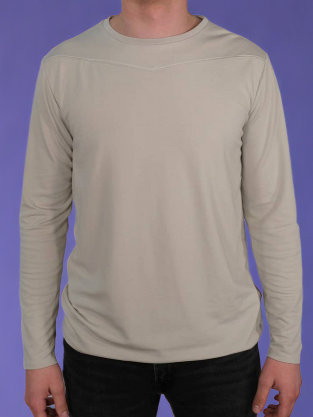 Long Sleeve Crew Collar (Light Taupe)