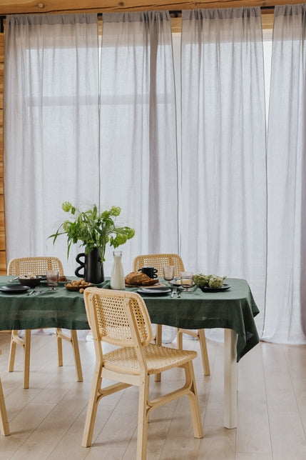 Forest Green Linen Tablecloth