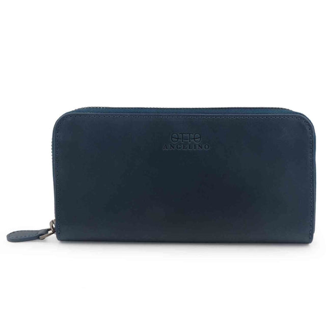 Leather Zippered Clutch